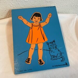 Vintage Judy Instructo 6 Piece Wooden Girl Puzzle